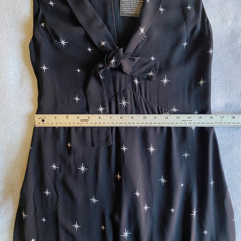 NWT Reformation Ashton Constellation black and white crepe midi dress Sz 8 - Picture 9 of 11